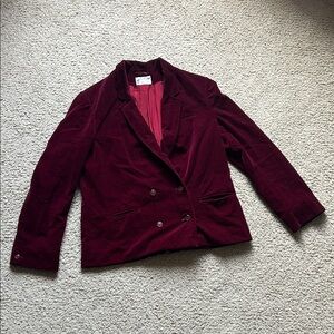 SwallowFish Burgundy Velvet Blazer